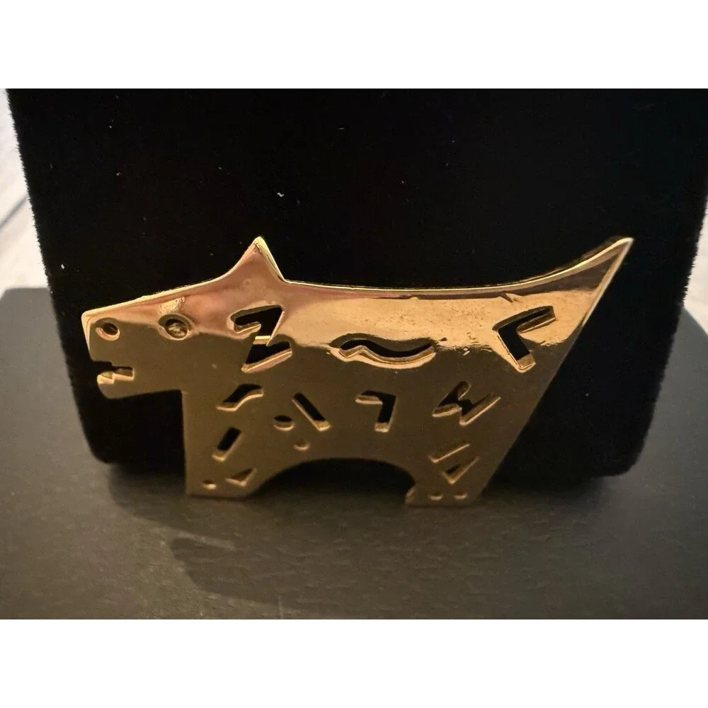 Vintage Gold Tone Modernist Abstract Animal Brooch Southwestern Style Pin